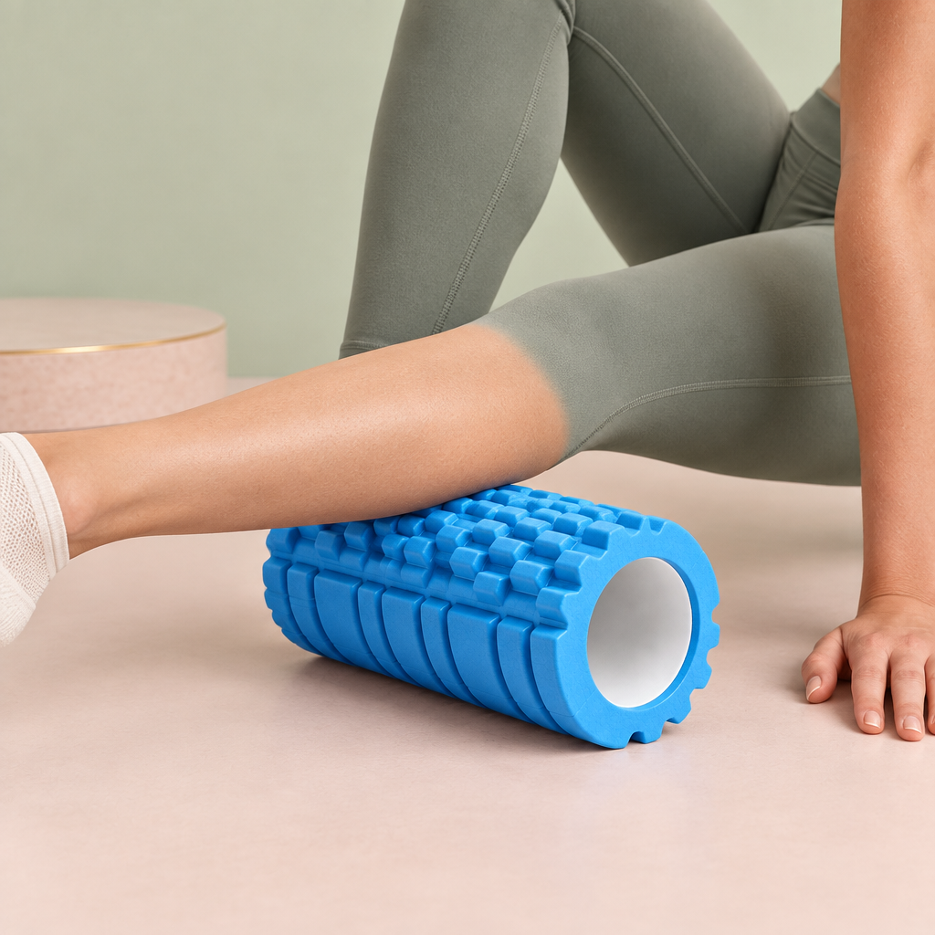 Rouleau de massage Pack Récupération utilisé correctement sous le mollet
